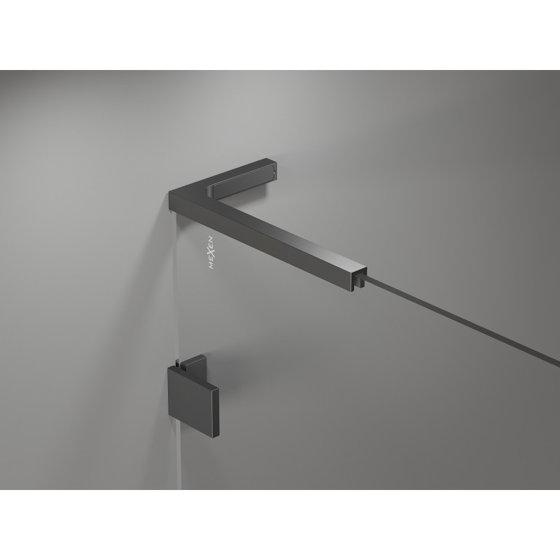 Mexen Lunar L pentagon swing left shower cabin 80 x 80 cm, transparent, gun metal - 831L-080L-080P-95-00-L