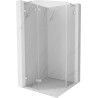 Mexen Lunar L pentagonal shower cabin with left hinged door 80 x 80 cm, transparent, brushed nickel - 831L-080L-080P-97-00-L