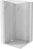 Mexen Lunar L pentagonal shower cabin with left hinged door 80 x 80 cm, transparent, brushed nickel - 831L-080L-080P-97-00-L