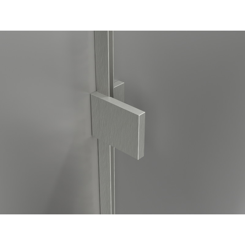 Mexen Lunar L pentagonal shower cabin with left hinged door 80 x 80 cm, transparent, brushed nickel - 831L-080L-080P-97-00-L
