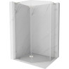 Mexen Lunar L pentagonal pivot shower enclosure, left side, 90 x 80 cm, transparent, brushed nickel - 831L-090L-080P-97-00-L