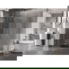 Mexen Lunar L left-handed pentagonal shower cabin 100 x 80 cm, transparent, brushed nickel - 831L-100L-080P-97-00-L