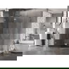 Mexen Lunar L left-handed pentagonal shower cabin 100 x 80 cm, transparent, brushed nickel - 831L-100L-080P-97-00-L