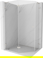 Mexen Lunar L pentagonal shower enclosure left hinged 100 x 90 cm, transparent, brushed nickel - 831L-100L-090P-97-00-L