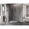 Mexen Lunar L pentagonal left hinged shower cabin 100x100 cm, transparent, brushed nickel - 831L-100L-100P-97-00-L