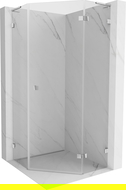 Mexen Lunar L pentagonal shower cabin, pivot door right 90 x 90 cm, transparent, chrome - 831L-090P-090L-01-00-P