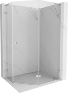 Mexen Lunar L pentagonal shower cabin, right-hand opening 100 x 80 cm, transparent, chrome - 831L-100P-080L-01-00-P