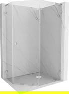 Mexen Lunar L pentagonal right-hinged shower enclosure 100 x 90 cm, transparent, chrome - 831L-100P-090L-01-00-P