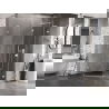 Mexen Lunar L pentagonal right hinged shower cabin 90 x 80 cm, transparent, white - 831L-090P-080L-20-00-P