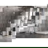 Mexen Lunar L pentagonal right hinged shower cabin 90 x 80 cm, transparent, white - 831L-090P-080L-20-00-P