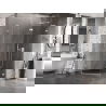 Mexen Lunar L pentagonal right hinged shower cabin 100 x 80 cm, transparent, white - 831L-100P-080L-20-00-P