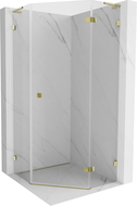 Mexen Lunar L pentagonal shower enclosure right-hinged 80 x 80 cm, transparent, gold - 831L-080P-080L-50-00-P