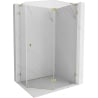 Mexen Lunar L pentagonal right hinged shower enclosure 90 x 80 cm, transparent, gold - 831L-090P-080L-50-00-P