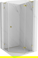 Mexen Lunar L pentagonal hinged shower enclosure right 90 x 90 cm, transparent, gold - 831L-090P-090L-50-00-P