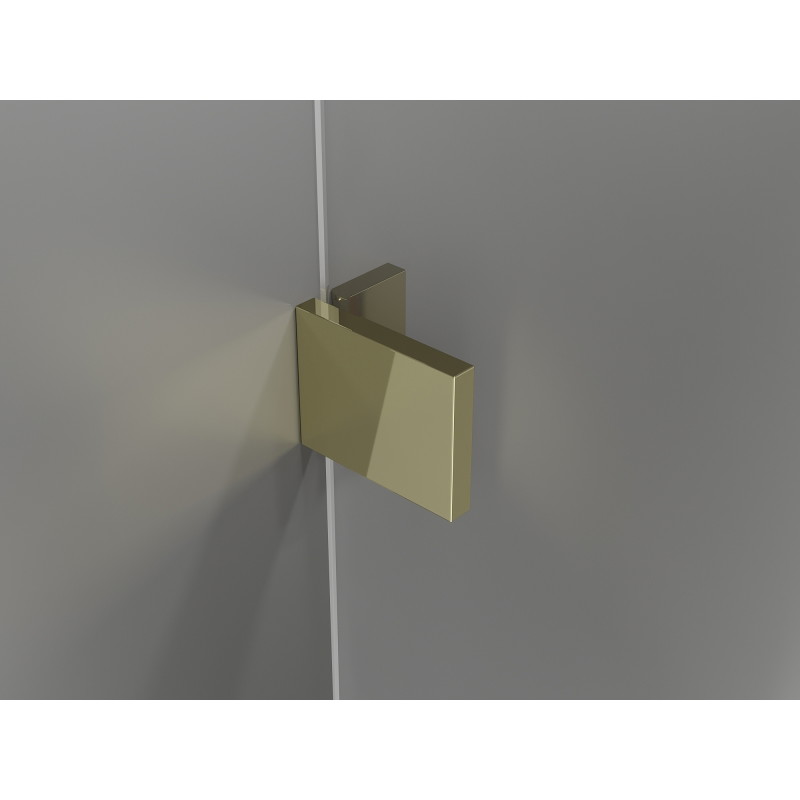 Mexen Lunar L pentagonal right-swing shower enclosure 100 x 100 cm, transparent, gold - 831L-100P-100L-50-00-P