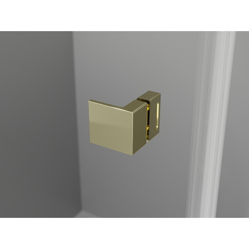 Mexen Lunar L pentagonal right-swing shower enclosure 100 x 100 cm, transparent, gold - 831L-100P-100L-50-00-P