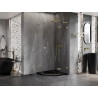 Mexen Lunar L pentagonal right-swing shower enclosure 100 x 100 cm, transparent, gold - 831L-100P-100L-50-00-P