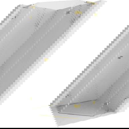 Mexen Lunar L pentagonal shower enclosure right swing 100 x 100 cm, transparent, gold - 831L-100P-100L-50-00-P