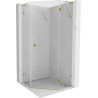 Mexen Lunar L pentagonal right-swing shower enclosure 100 x 100 cm, transparent, gold - 831L-100P-100L-50-00-P