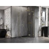 Mexen Lunar L pentagonal right-swing shower enclosure 100 x 100 cm, transparent, gold - 831L-100P-100L-50-00-P