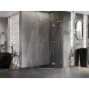 Mexen Lunar L pentagonal right-swing shower enclosure 100 x 100 cm, transparent, gold - 831L-100P-100L-50-00-P