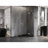Mexen Lunar L pentagonal pivot shower cabin right 80 x 80 cm, transparent, brushed gold - 831L-080P-080L-55-00-P