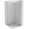 Mexen Lunar L pentagonal pivot shower cabin right 80 x 80 cm, transparent, brushed gold - 831L-080P-080L-55-00-P