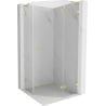 Mexen Lunar L pentagonal shower enclosure, right swing, 80 x 80 cm, transparent, brushed gold - 831L-080P-080L-55-00-P
