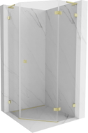Mexen Lunar L pentagonal pivot shower cabin right 80 x 80 cm, transparent, brushed gold - 831L-080P-080L-55-00-P