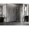 Mexen Lunar L pentagonal pivot shower cabin right 80 x 80 cm, transparent, brushed gold - 831L-080P-080L-55-00-P