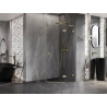 Mexen Lunar L pentagonal pivot shower cabin right 80 x 80 cm, transparent, brushed gold - 831L-080P-080L-55-00-P
