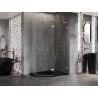 Mexen Lunar L pentagonal right-hand shower enclosure 90 x 80 cm, transparent, brushed gold - 831L-090P-080L-55-00-P