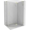 Mexen Lunar L pentagonal right-hand shower enclosure 90 x 80 cm, transparent, brushed gold - 831L-090P-080L-55-00-P