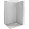 Mexen Lunar L pentagonal right swing shower cabin 90 x 80 cm, transparent, brushed gold - 831L-090P-080L-55-00-P