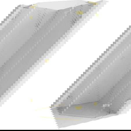 Mexen Lunar L pentagonal shower cabin, right-hinged 90 x 90 cm, transparent, brushed gold - 831L-090P-090L-55-00-P