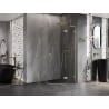 Mexen Lunar L Pentagonal Right Hinged Shower Cabin 90 x 90 cm, Transparent, Brushed Gold - 831L-090P-090L-55-00-P