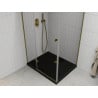 Mexen Roma 100 x 80 cm Hinged Shower Cabin, Transparent, Gold + Flat Tray, Black - 854-100-080-50-00-4070G
