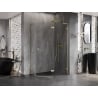 Mexen Lunar L Pentagonal Right-Hinged Shower Enclosure 100 x 90 cm, Transparent, Brushed Gold - 831L-100P-090L-55-00-P