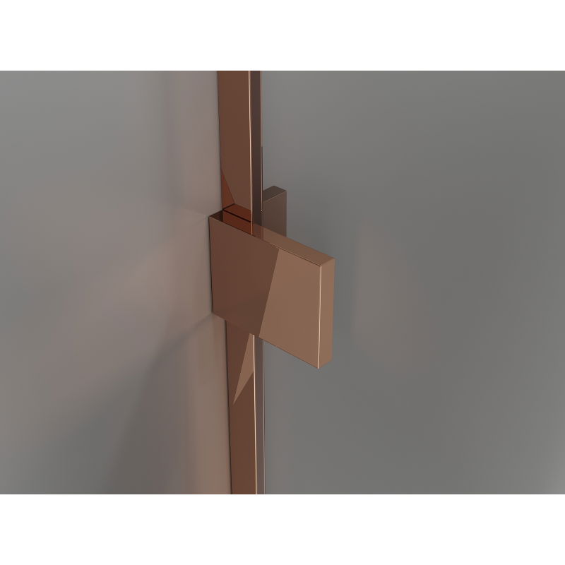 Mexen Lunar L pentagonal right-hinged shower enclosure 80 x 90 cm, transparent, rose gold - 831L-080P-090L-60-00-P