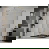 Mexen Roma hinged shower cubicle 120 x 80 cm, Transparent, Gold + shower tray Flat, Black - 854-120-080-50-00-4070G