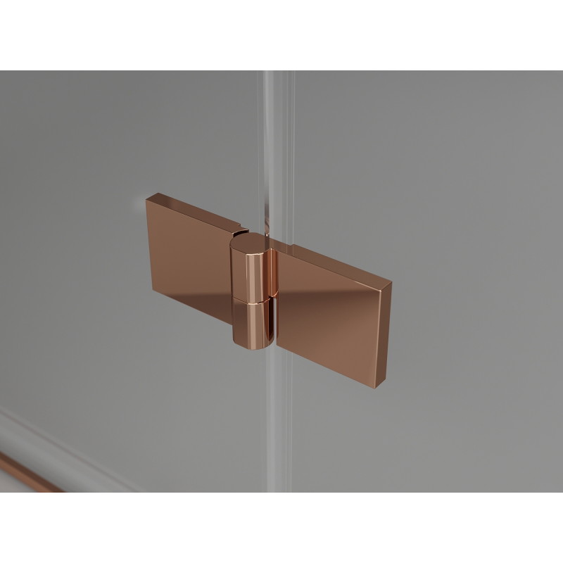 Mexen Lunar L pentagonal shower enclosure swing right 100 x 100 cm, transparent, rose gold - 831L-100P-100L-60-00-P