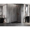 Mexen Lunar L pentagonal shower enclosure swing right 100 x 100 cm, transparent, rose gold - 831L-100P-100L-60-00-P