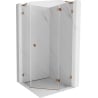 Mexen Lunar L right-hinged pentagon shower enclosure 100 x 100 cm, transparent, pink gold - 831L-100P-100L-60-00-P