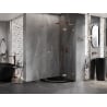Mexen Lunar L pentagonal right-hinged shower cabin 80 x 80 cm, transparent, brushed copper - 831L-080P-080L-65-00-P