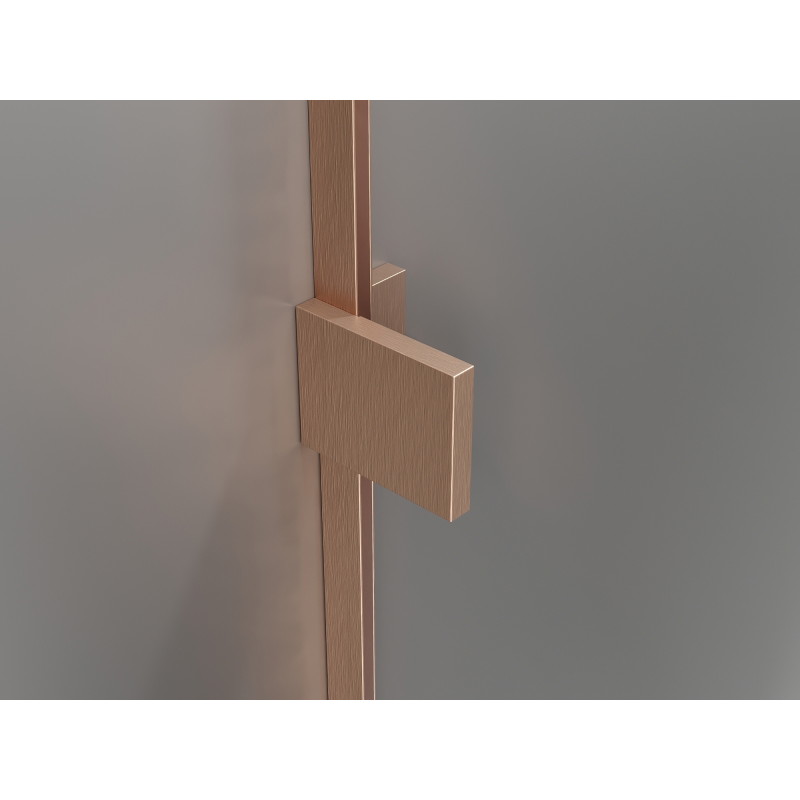 Mexen Lunar L pentagonal right-hinged shower enclosure 90 x 100 cm, transparent, brushed copper - 831L-090P-100L-65-00-P