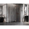 Mexen Lunar L pentagon shower cabin, right-hinged, 100 x 80 cm, transparent, brushed copper - 831L-100P-080L-65-00-P
