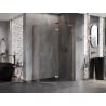 Mexen Lunar L pentagonal right-hinged shower cabin 100 x 80 cm, transparent, brushed copper - 831L-100P-080L-65-00-P