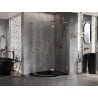 Mexen Lunar L pentagonal right hinged shower enclosure 100 x 90 cm, transparent, brushed copper - 831L-100P-090L-65-00-P