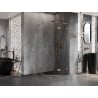 Mexen Lunar L pentagonal right-hinged shower cabin 100x100 cm, transparent, brushed copper - 831L-100P-100L-65-00-P