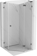 Mexen Lunar L pentagon-shaped shower cabin with right hinged door 80x80 cm, transparent, brushed gun gray